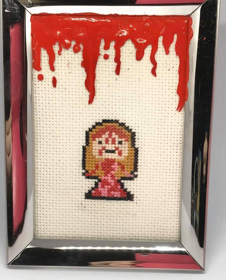 Carrie Cross-stitch with "blood" image 0