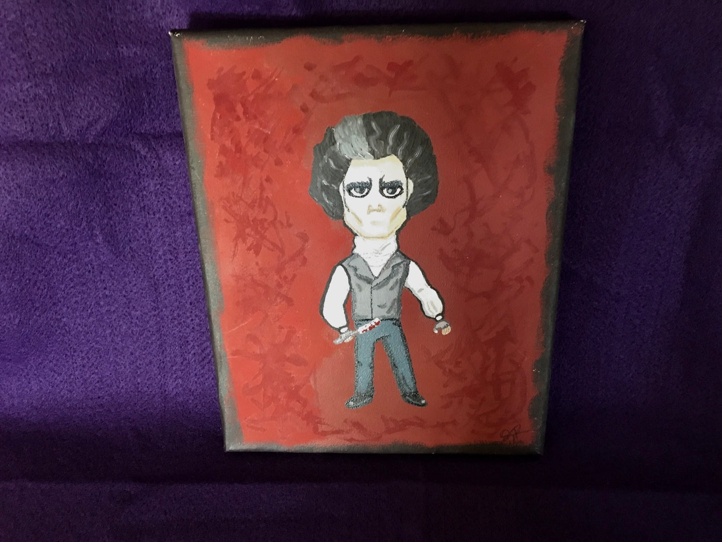 Acrylic and Gesso Sweeney Todd Painting image 0