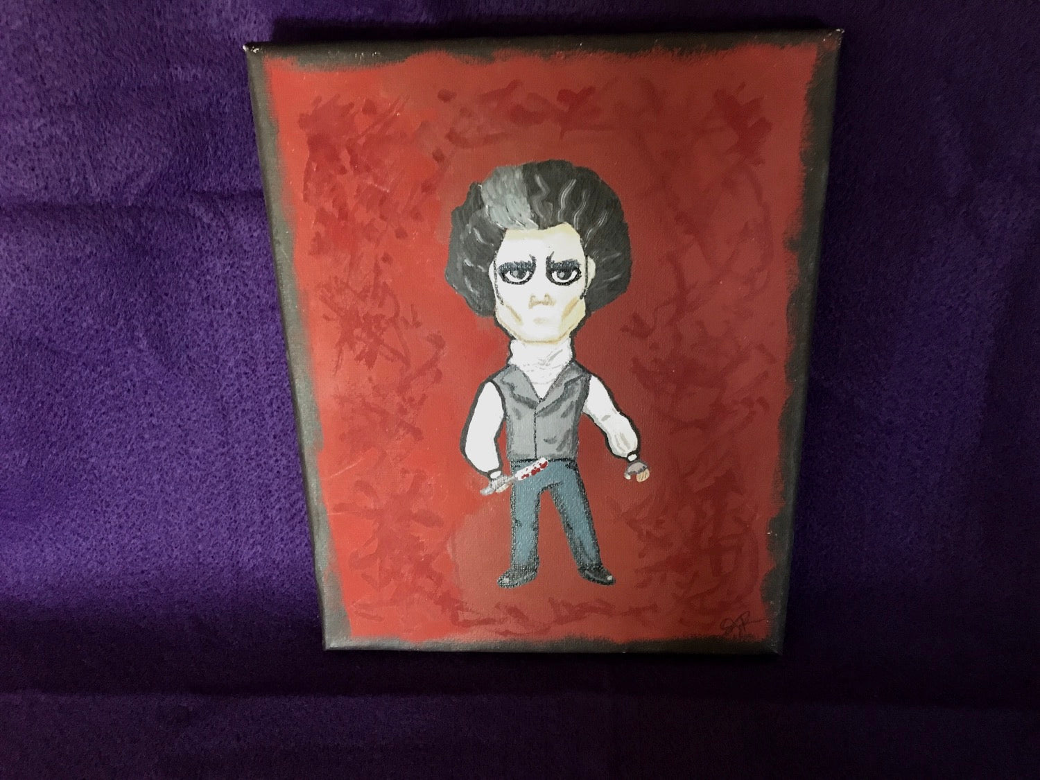 Acrylic and Gesso Sweeney Todd Painting image 0
